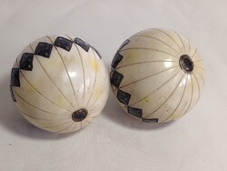 Régi csont  díszgolyó  párban ALKUDHATÓ