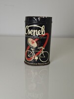 Vintage reklám CSEPEL kerékpáros bádog doboz pléh doboz lemez doboz