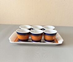 Vintage Winterling porcelán tojástartó tálcával, 6 db-os + tálca