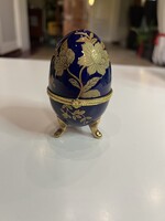 Aranyozott trinkelt kék tojás doboz