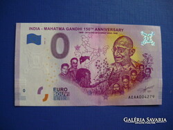 0 EURO 2020 INDIA ! GANDHI 150.ÉVFORDULÓ, FÜGGETLENSÉG! RITKA EMLÉK PAPÍRPÉNZ! UNC