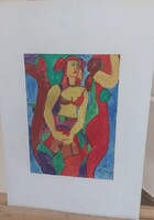 (04) Csepeli Németh Miklós festmény 21x29 cm