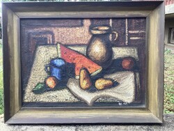 Veres Gyula - Csendélet dinnyével .