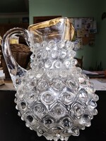 Bütykös (hobnail) üveg, keresztelő kancsó 2db