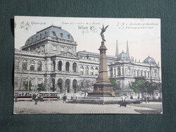 Képeslap,Ausztria,Wien,Bécs,K. k. Universität,egyetem,J. A. v. Liebenberg-Denkmal,emlékmű, 1910-