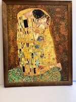 Gustav Klimt "A csók" . Másolta Sarkadi Sándor festőművész .