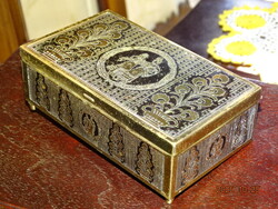 MAGYAR NÉPI SZECESSZIÓS DOBOZ KŐBÁNYAI MALÁTAGYÁR REKLÁM DOBOZKA