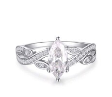 925 ezüst strassz gyűrű 57.