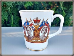 Angol koronázási porcelán bögre 1937
