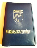 Retro MOHOSZ horgász igazolványtok MŰBŐR - kék arany betűkkel - 13x9 cm a képek szerint HIBÁTLAN !!