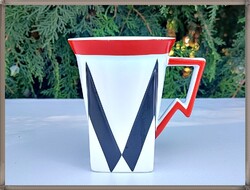 Csehszlovák cseh Sympo Dubí modern porcelán bögre 1991