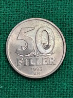 50 Fillér 1993 ! Csak 30000 db. !  Nem Volt Forgalomban ! Verdefényes !