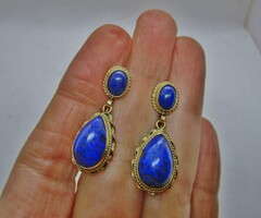 Nagyon szép régi 14kt aranyfülbevaló lápisz kövekkel 6,1g