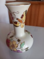 Zsolnay - Kézzel festett Pillangós kis váza.