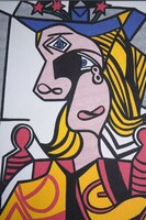 Roy Lichtenstein - "Woman with flowered hat "-litográfia 35x50 cm.