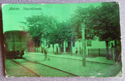 D209203  MAKLÁR  (Eger)  Vasútállomás 1913 régi képeslap   Baross ny. - ritka -korabeli zöld fólia
