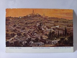 Jeruzsálem, Olajfák hegye – Mária Magdolna-templommal, német színes képeslap, 1917