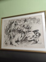 Pituk József Viktóriàn gouache vegyes technika
