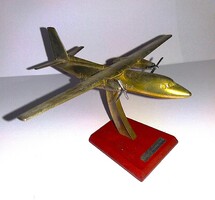 Nagyon szép RÉZ - FOKKER F27 FRIENDSHIP 1955. utasszállító repülőgép makett modell asztaldísz