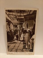 1910 körüli képeslap Marokkó Fez - Szövetpiac