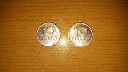10 fillér csomag, 1992, 2 db érme, Magyarország