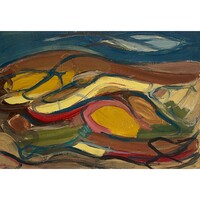 Jozefka Antal (1935- ) Dombok - kellemes színvilágú tájkép újpesti művésztől /számlát adunk/
