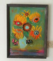 Csendélet/Serikata akril festménye/