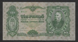 Hajtatlan és ívszéles 10 pengő 1929 AUNC