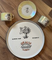 Hollóházi Braun Liqueur Tray + Mug