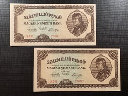 ***  Sorszámkövető 100 millió pengő páros  ***