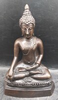 Buddha szobor rézötvözetből, 21 cm-es magasságú. antik.4147b
