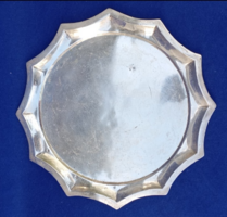 Art deco ,Dianás  800 finomságú ezüst tálca /434 g d: 33 cm/