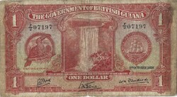 1 dollár 1938 Brit British Guiana Guyana Nagyon ritka