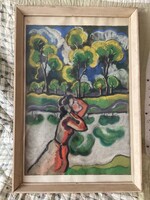 Scheiber Hugó ( 1873 - 1950 ) . Felhős táj .