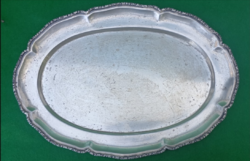 Ezüst ovális tálca,/800-as finomság/, 484 g ,Diána fémjellel és mesterjeggyel 19sz. vége