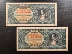 ***  Sorszámkövető 100.000 milpengő páros  ***