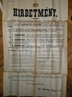 1905, hirdetmény a budapesti kéményseprőipar szabályozásáról, hatalmas, hajtogatott falragasz