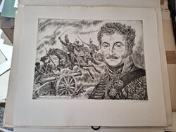 Gönczi Béla (1934-): Simonyi József, rézkarc
