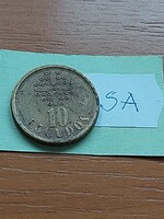 PORTUGÁLIA 10 ESCUDO 1988 Nikkel-Sárgaréz, CSIPKE  #SA