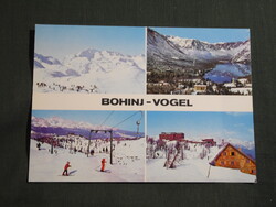 Képeslap,Szlovénia,Bohinji-tó,Vogel hegy látkép,részlet,1970-