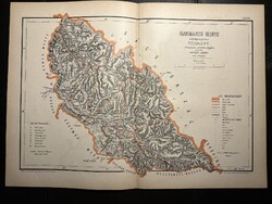 Máramaros vármegye térképe Hátsek 1880. A magyar szent korona országainak... Erdély, Kárpátalja