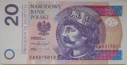 Lengyelország 20 zlotyi 2016 UNC