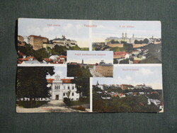 Képeslap,Veszprém,vár,Angol kisasszonyok intézete,kórház,városi látkép,P. A. kiadás,1914-