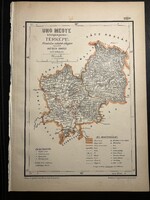 Ung vármegye térképe Hátsek 1880. A magyar szent korona országainak megyei térképei. Kárpátalja