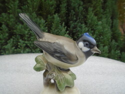 Rosenthal cinege  figura kézzel festett jelzett hibátlan 9x8 cm vitrinben tartott hibátlan  cca 1940