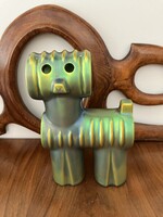 ZSOLNAY EOZIN PORCELÁN CSŐKUTYA SZOBOR, FIGURA