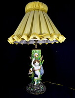 Early Rare Fischer Ignác Figurative Majolica Lamp from around 1890