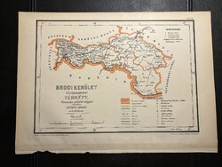 Bródi kerület térképe Hátsek 1880. A magyar szent korona országainak megyei... Horvátország