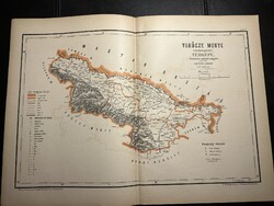 Verőce vármegye térképe Hátsek 1880. A magyar szent korona országainak megyei... Horvátország