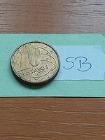 BRAZÍLIA BRASIL 10 CENTAVOS 2005  Sárgarézzel bevont acél, I. Péter (brazil császár) #SB